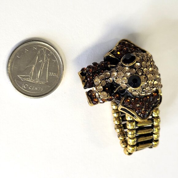 Gold Elephant Stretch Ring - Picture 5 of 6